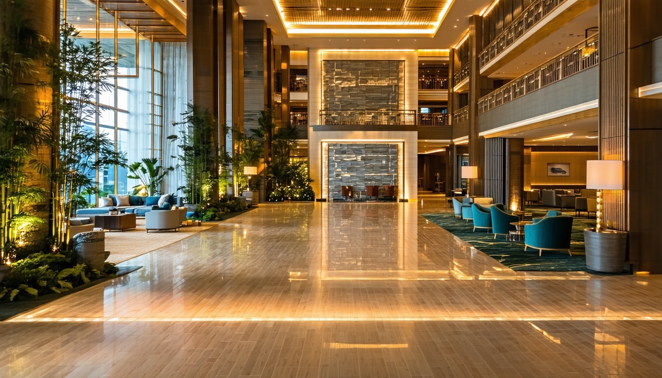 A beautifully designed hotel lobby showcasing eleg