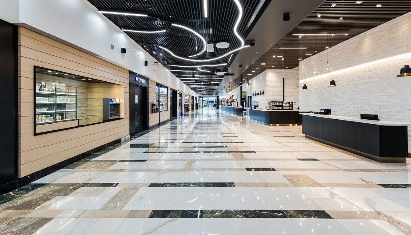 A high-traffic commercial area with sleek, durable