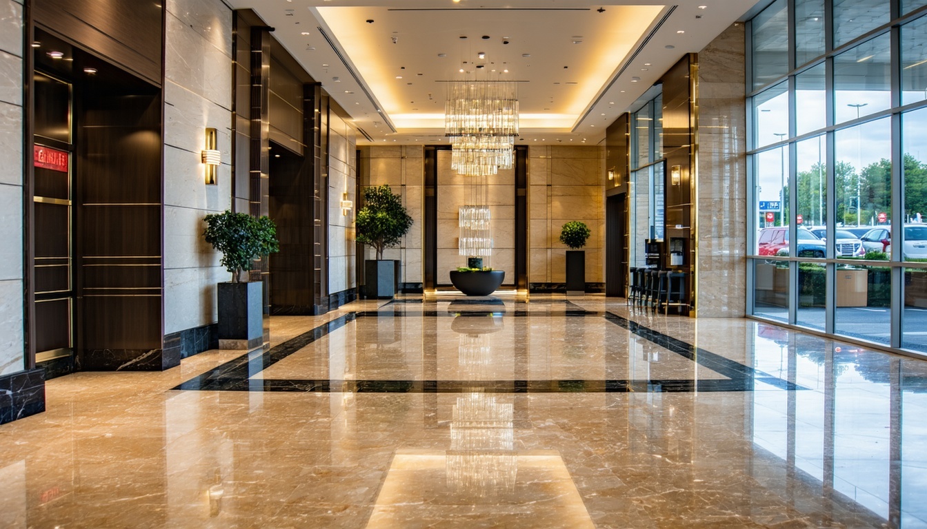 A luxurious commercial lobby with polished nature