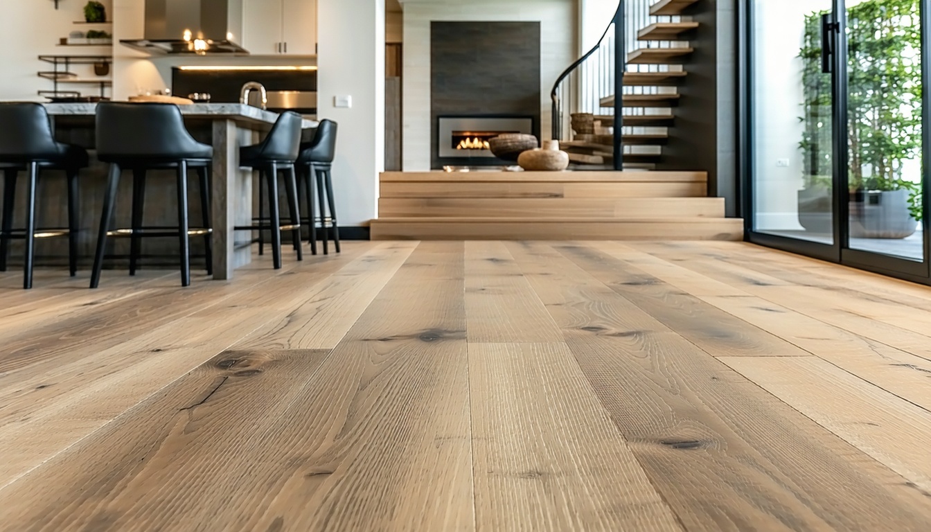 Close-up image of luxury vinyl tile planks install